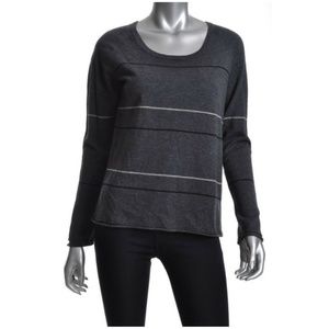 NEW JAMES PERSE Jumper Pinstripe Gray Long Sleeve